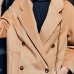 Elegant khaki Coats oversize Notched Wool Coat Fashion double breasted Wool Coat