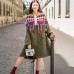 boutique army green patchwork Plaid Winter coat oversize o neck 2018 pockets coats