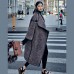 2019 chocolate Wool Coat plus size long coat Fashion Batwing Sleeve maxi coat